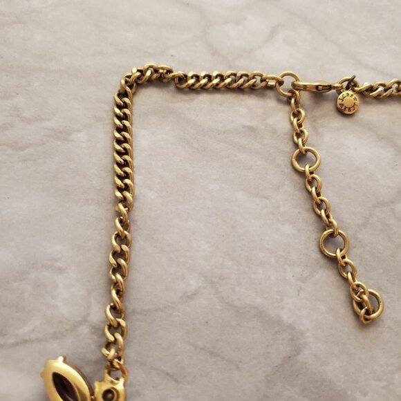 💖 J.Crew Dark Maroon Red Rhinestone Crystal Pave Fan Cluster Statement Necklace - Picture 9 of 13